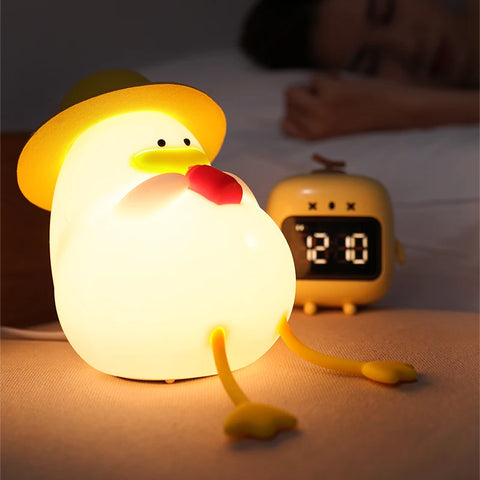 Duck Night Light - Rechargeable, Dimmable Silicone Lamp for Kids