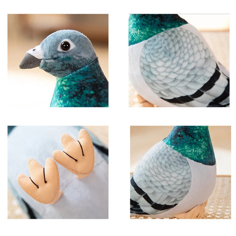 Lifelike Bird Plush Toys – Simulation Pigeon and Dove Stuffed Animals
