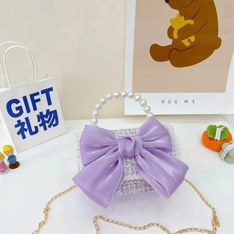 Little Princess Pearl Handheld Crossbody Bag for Girls