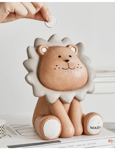 Nordic Lion Piggy Bank – Creative and Cute Coin Holder for Kids