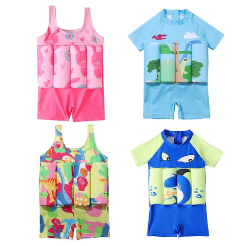 Floating Swimsuit for Kids - One-Piece with Removable Buoyancy Bars!