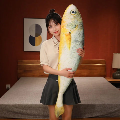 Giant Simulation Funny Fish Plush Toys – Yellow Croaker Pillow