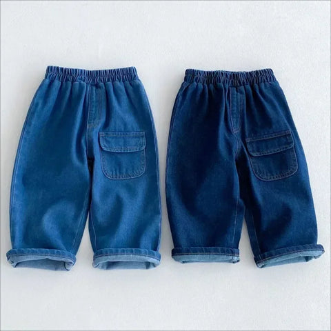 Cotton Pocket Pants for Boys & Girls – Casual Denim Trousers