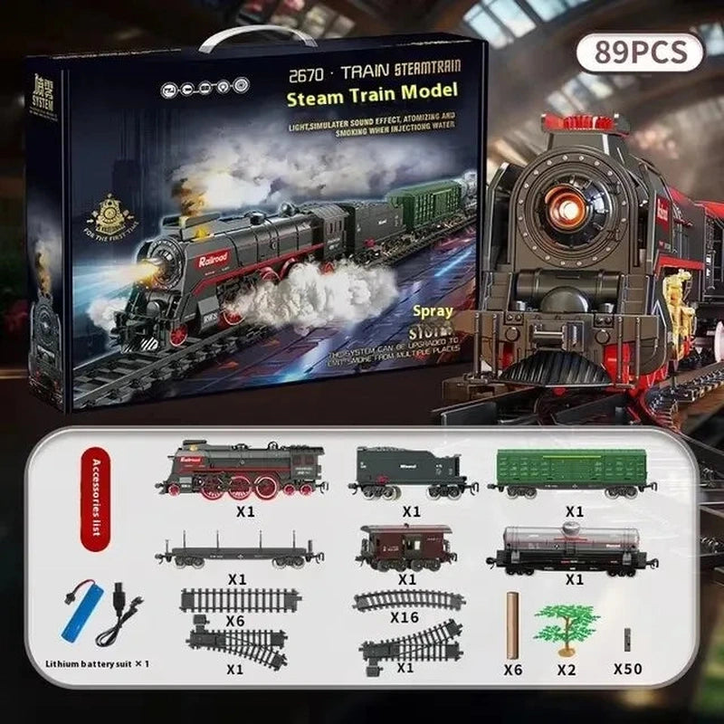 Retro Steam Train Track Toy Set - product detail view 8