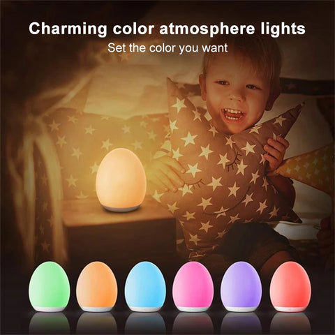 Egg Shape Night Light - RGB Pat Light for Kids & Baby Feeding