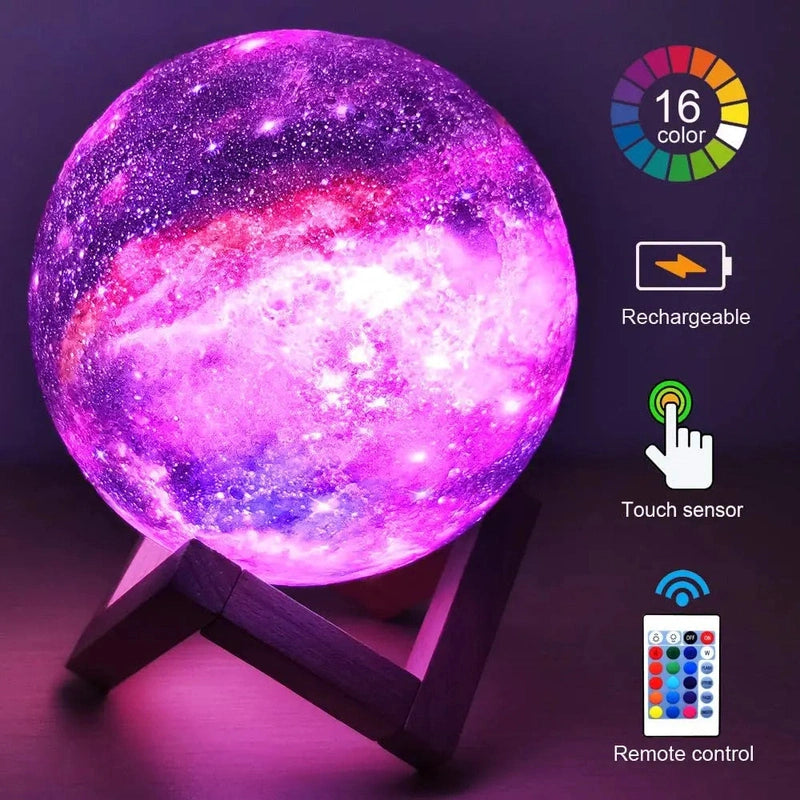 Galaxy Moon LED Night Light - Touch of Magic in Kids' Room! Teeny Pandas