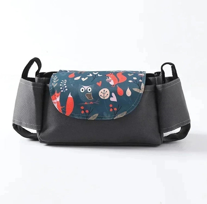 Stroller/Pram Bag Organizer - With Cup Holder Cover Teeny Pandas