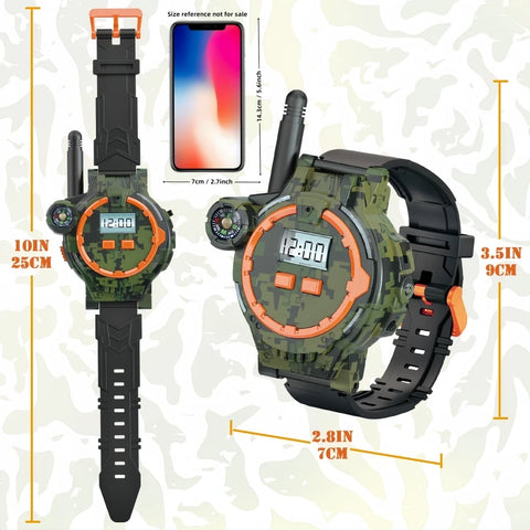 Watch Walkie Talkies for Kids - 2 Piece-Set with Flashlight and Compass
