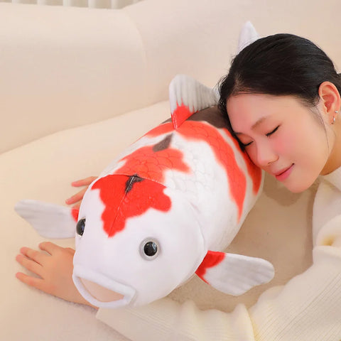 Koi Fish Plush Toy – Soft Stuffed Carp Pillow for Girls, Boys, and Home Decor