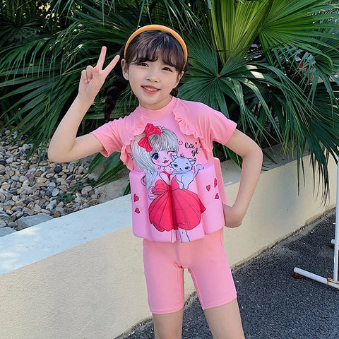 Pink Princess Floating Swimsuit for Kids