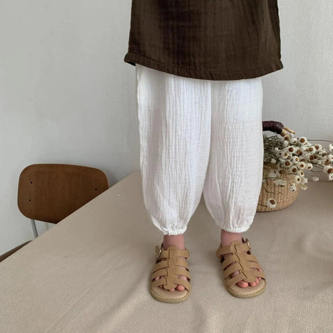 Summer Anti-Mosquito Harem Pants for Kids - Solid Color Loose Casual Trousers