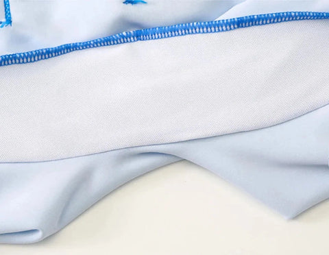 Short Sleeves Floating Swimwear With Cap