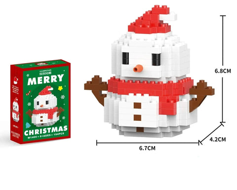 Christmas Holiday Snowman Building Blocks Set - Educational Toy for Children!