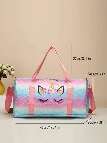 Large-Capacity Unicorn Print Handbag for Kids