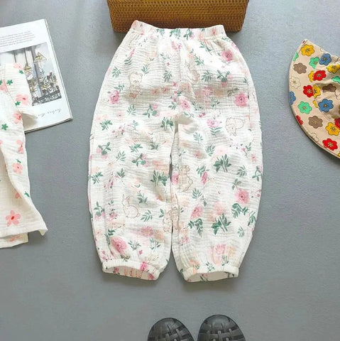 Kids' Cotton Muslin Bamboo Summer Pants – Lightweight and Breathable Bloomers