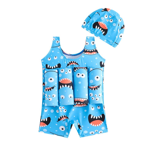 Boys Blue Monster Floating Swimsuit