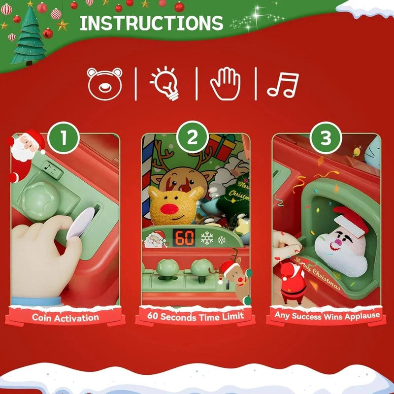 Mini Christmas Claw Machine for Kids - Holiday Fun, Excitement & Learning Teeny Pandas