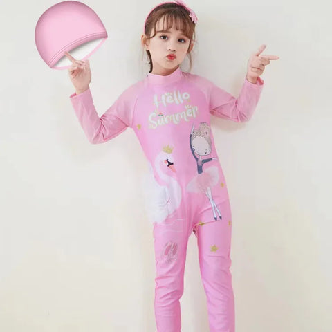 Kids Wetsuit Long Sleeve Surfing Suit with Cap