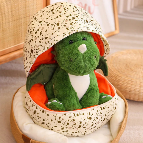 2-in-1 Green Dinosaur Plushies in a Dragon Egg