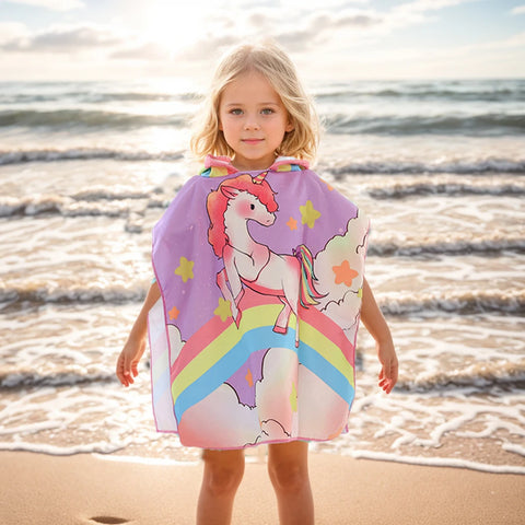 Hooded Beach Towel Cape for Kids