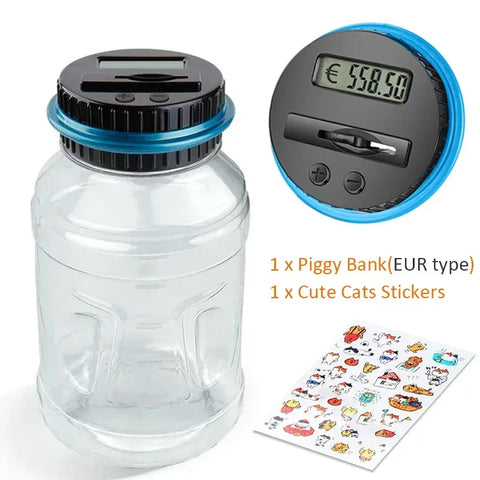Large Capacity Electronic Piggy Bank – Digital Coin Counter for Kids & Adults