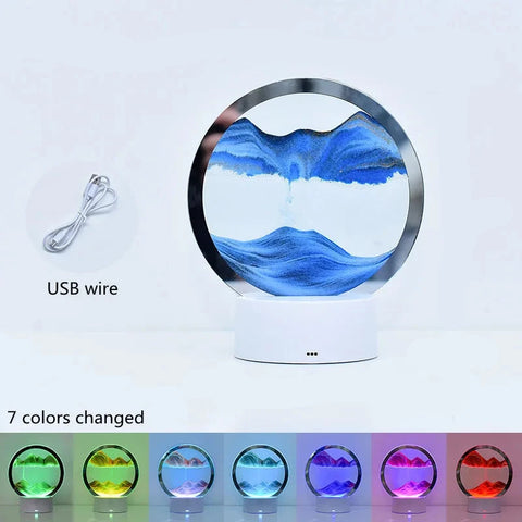 Quicksand Lamp Ornament Hourglass - Sand Painting 3D Night Light