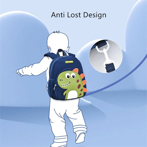 Cute 3D Cartoon Dinosaur School Bag for Boys & Girls