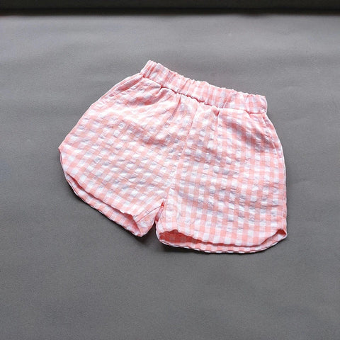 Girls' Plaid Shorts – Trendy Summer Split Shorts for Kids