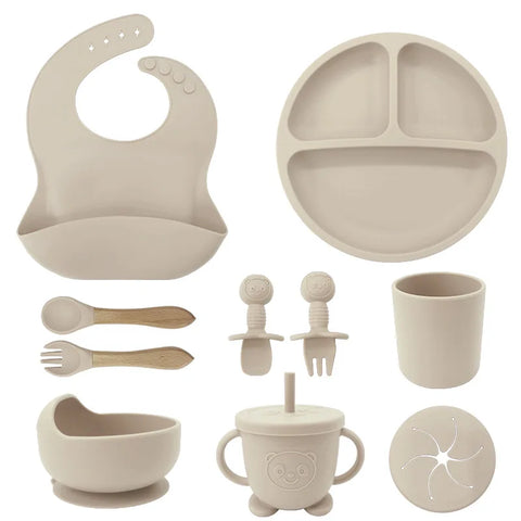Silicone Baby Feeding Tableware Gift Set – Safe, Stylish, and Practical Teeny Pandas
