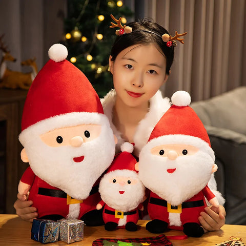 Cute Santa Claus, Snowman, and Elk Plush Toys – Soft Christmas Decor for Kids