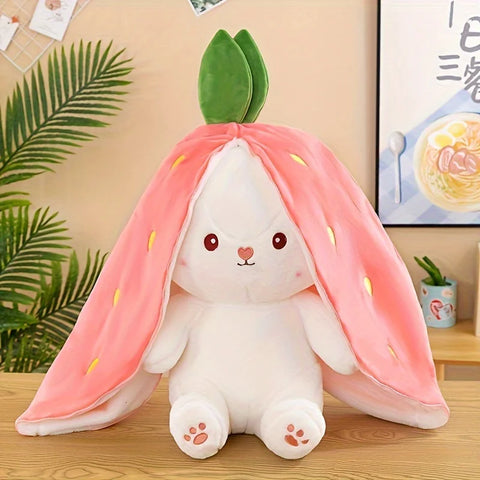 Reversible Carrot and Strawberry Bunny Plushies