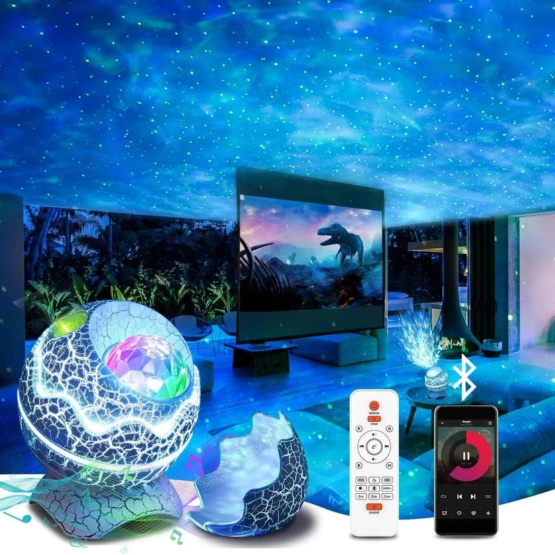 DinoGlow Dinosaur Egg Galaxy Projector – Magical Starry Night Light Teeny Pandas