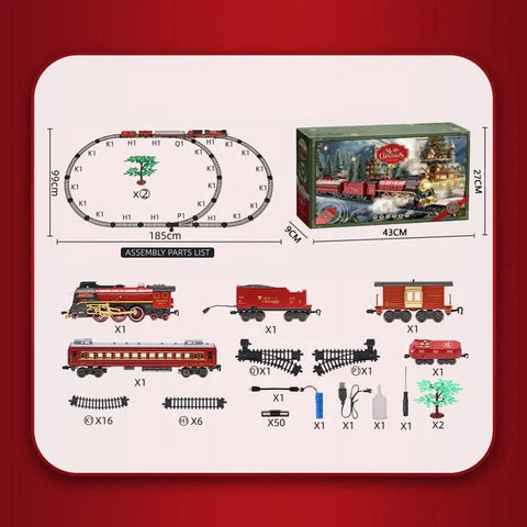 Christmas Series Remote Control Electric Steam Train Set with Lights
