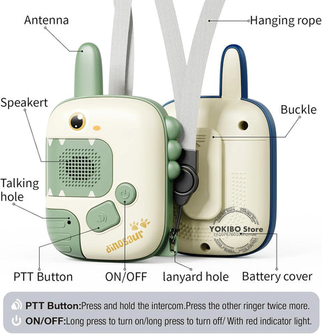 Kids Dinosaur Walkie Talkie Set