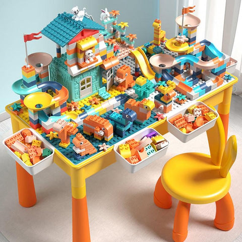 5-in-1 Kids Activity Table - With Chair Set & Marble Run!