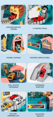 Lion Theme Interactive Playset Mountain Adventure Race Track