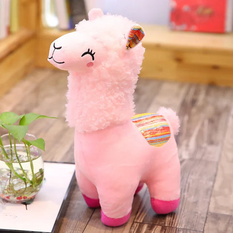 Smiling Alpaca Llama Plush Toy – Cute Stuffed Animal Doll
