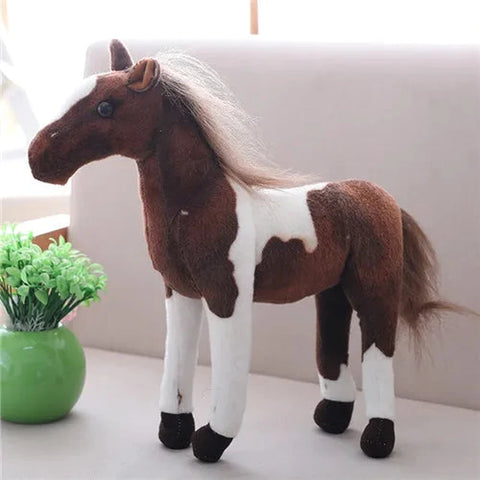 Horse and Zebra Simulation Plush Toy – Realistic Stuffed Animal Doll