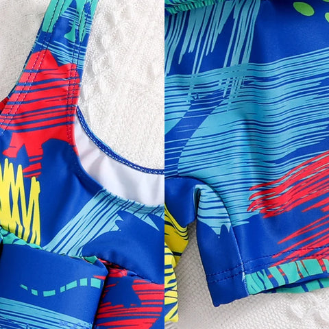 Boys Buoyancy Swimsuit – Kids' Summer Floating Rash Guard Swimwear