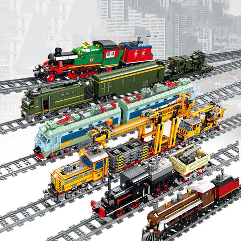City Electric Train Rail Locomotive Set – DIY Motorized Steam Train