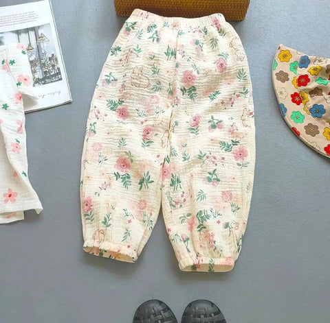 Kids' Cotton Muslin Bamboo Summer Pants – Lightweight and Breathable Bloomers