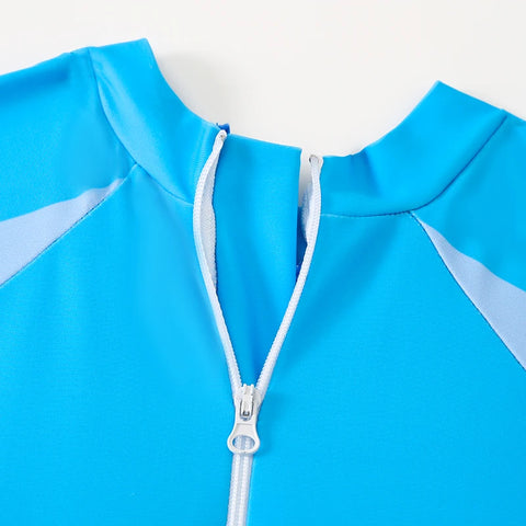 Short Sleeves Floating Swimwear With Cap