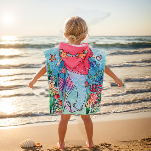 Hooded Beach Towel Cape for Kids