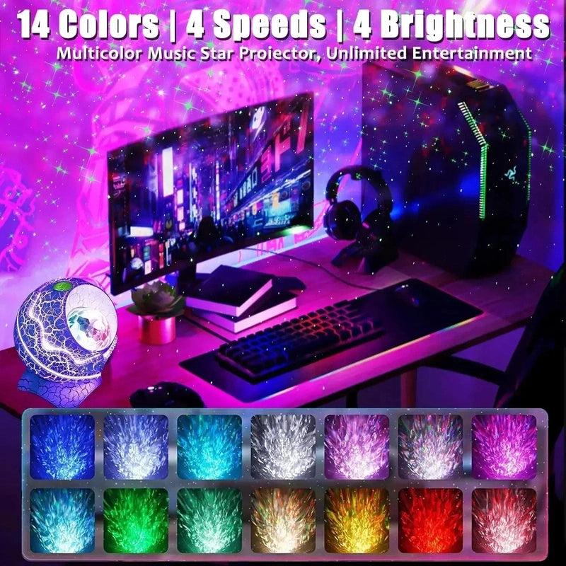 DinoGlow Dinosaur Egg Galaxy Projector – Magical Starry Night Light Teeny Pandas