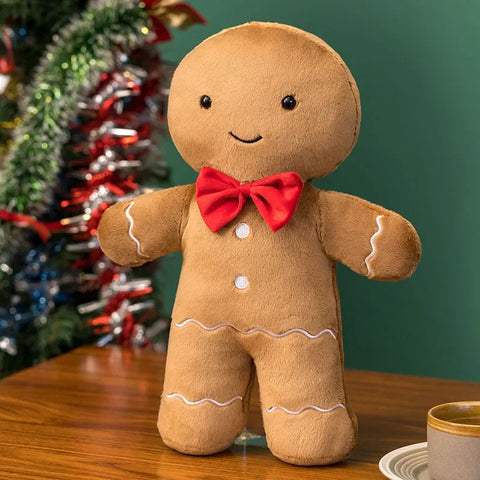 Christmas Gingerbread Plush Pillow – Festive Stuffed Cookie & Cabin Plushie
