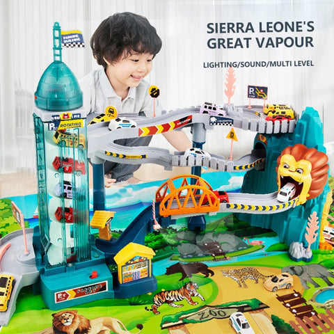 Lion Theme Interactive Playset Mountain Adventure Race Track