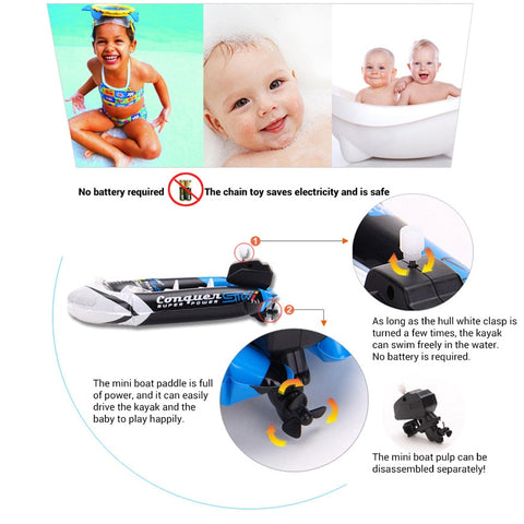 Inflatable Wind-Up Speed Boat Bath Toy