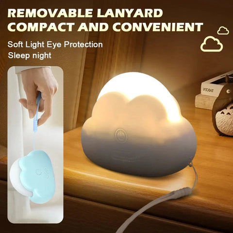 Cute Cloud Night Light – Mini USB Rechargeable LED Night Lamp for Kids
