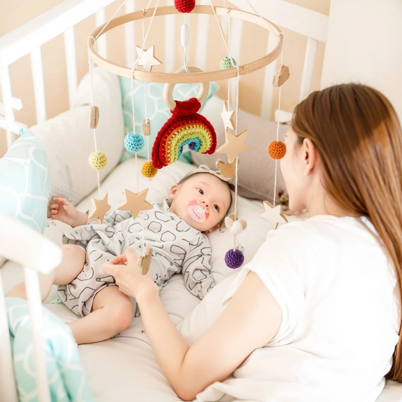 Baby Crib Mobile Hanger with Rotating Toy - Brings Peaceful and Captivating Motion Teeny Pandas