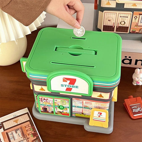 Store Shaped Money Box with Key Lock